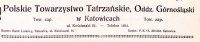 Nagłówek druku firmowego Polskiego Towarzystwa Tatrzańskiego Oddziału Górnośląskiego w Katowicach, 1926 r.
