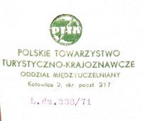 Nagłówek druku firmowego PTTK Oddziału Międzyuczelnianego w Katowicach, 1971 r.