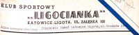 Nagłówek druku firmowego KS Ligocianka, 1948