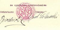 Odcisk tłoka pieczętnego Śląskiego Klubu Lekkoatletycznego w Katowicach, 1930 r.